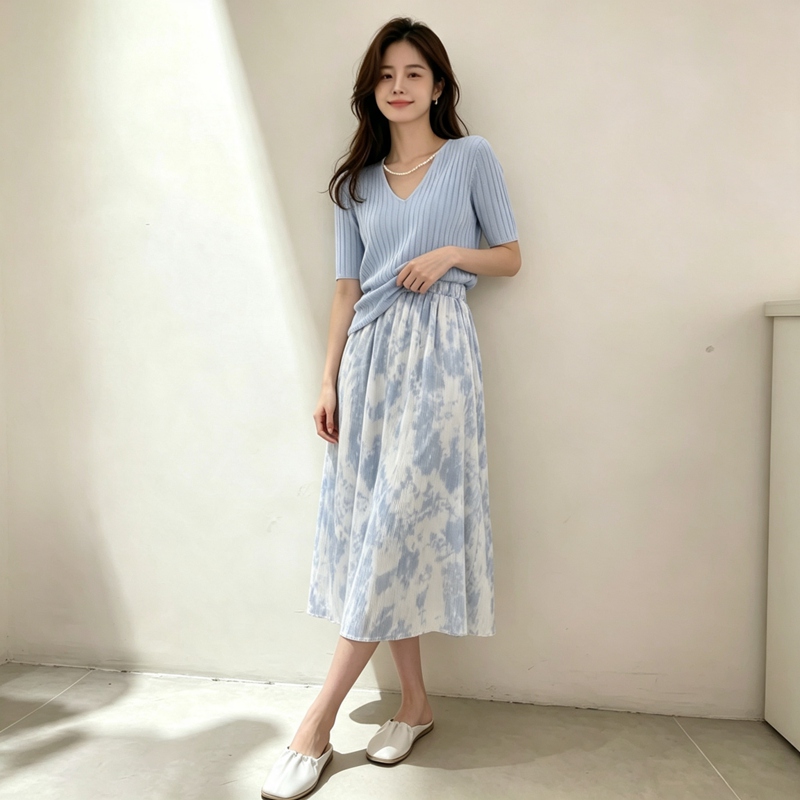 2026 Summer Gentle Short Sleev - Korean Style A Line Shirt Dress ulasan dan harga