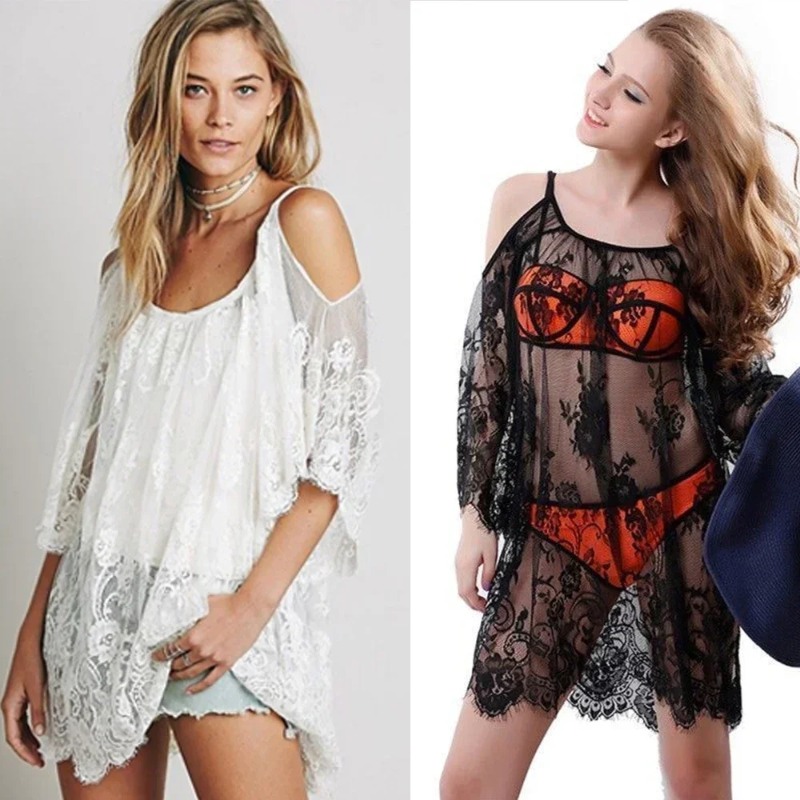 Women Sexy Lace Crochet Cover  - Boho Summer Beach Maxi Dress ulasan dan harga