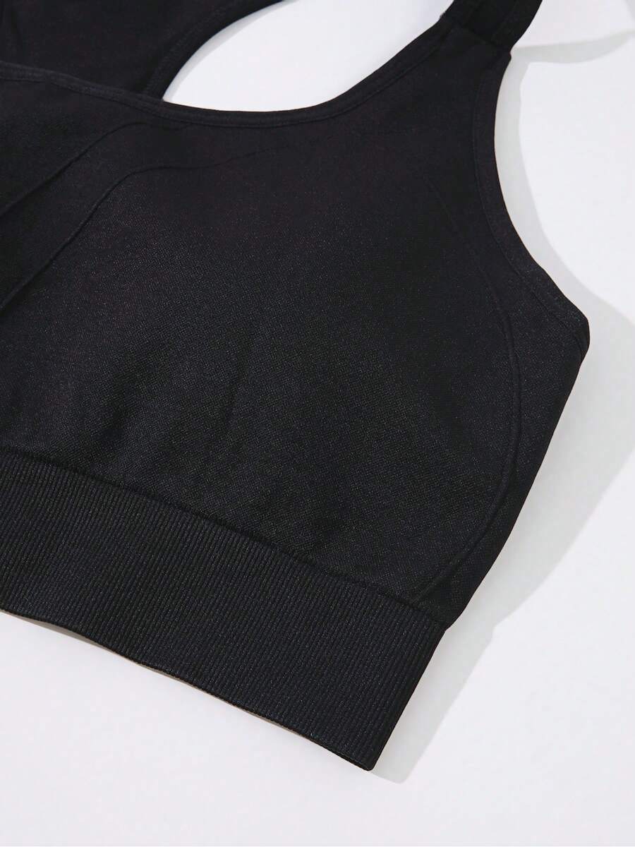 1Pcs Black Sport Solid Backles - Seamless Ribbed Workout Tank Top ulasan dan harga