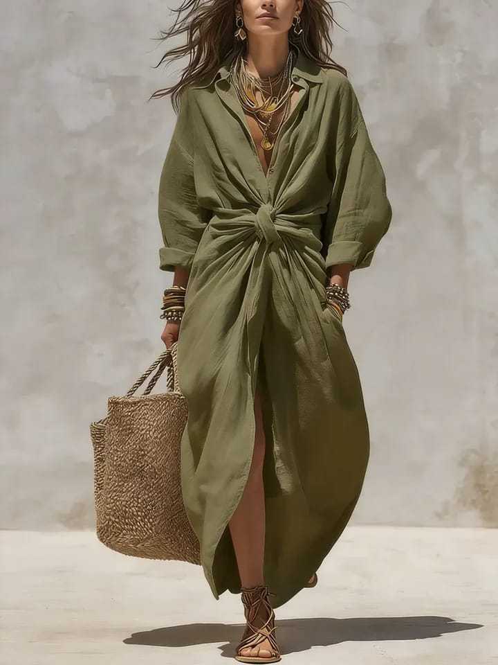 Boho White Linen Cotton Shirt  - Casual Loose Linen Shirt Dress ulasan dan harga