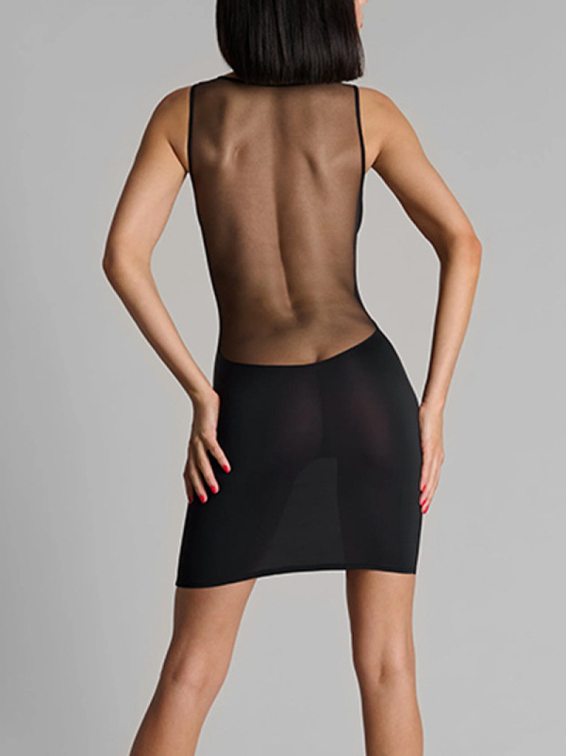 Sheer Mesh Insert Deep V Bodyc - Sexy Mesh Sheer Bodycon Dress ulasan dan harga