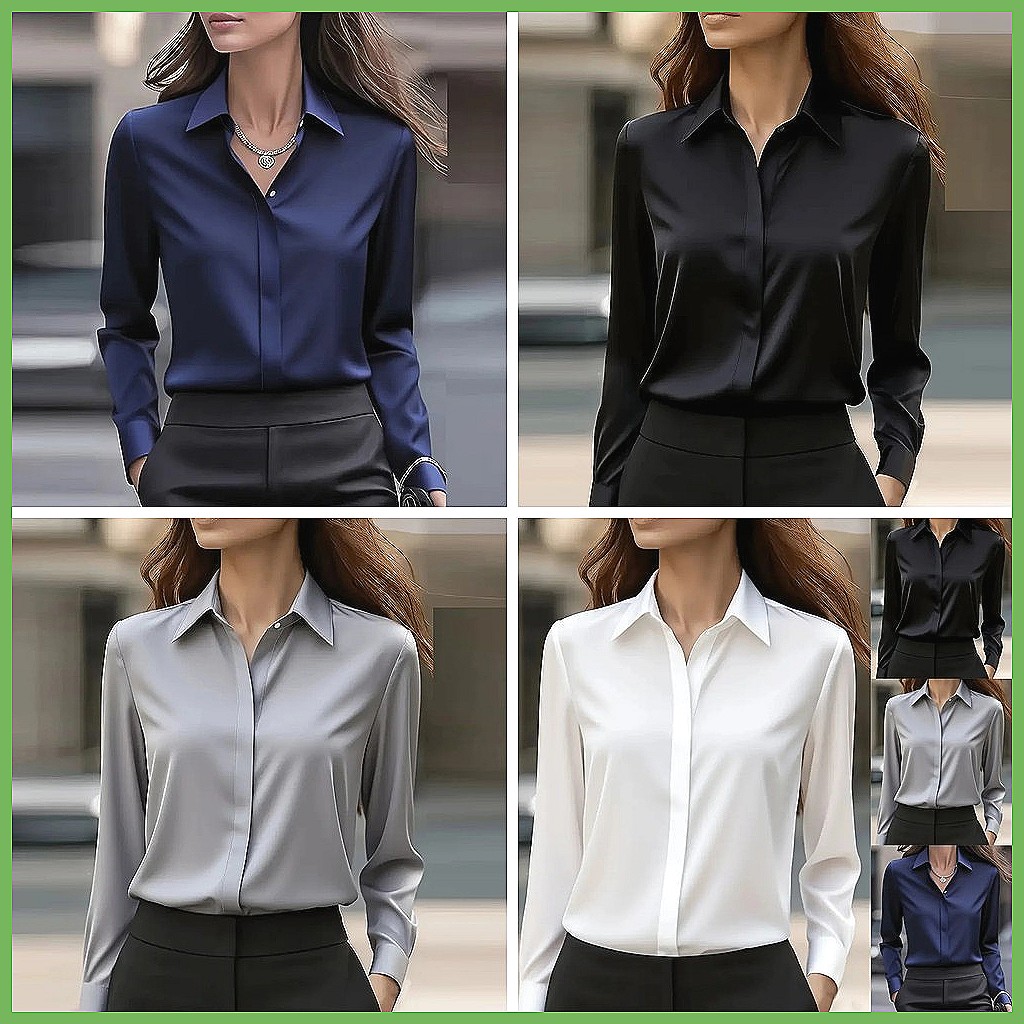 New Women's Office Blouse Long - Blouses ulasan dan harga
