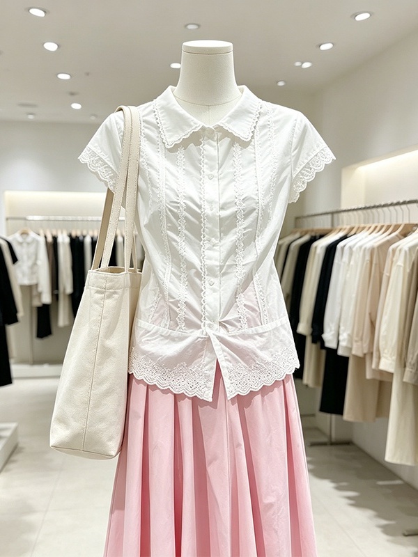 Elegant plus Size Women's Summ - Korean Style A Line Shirt Dress ulasan dan harga