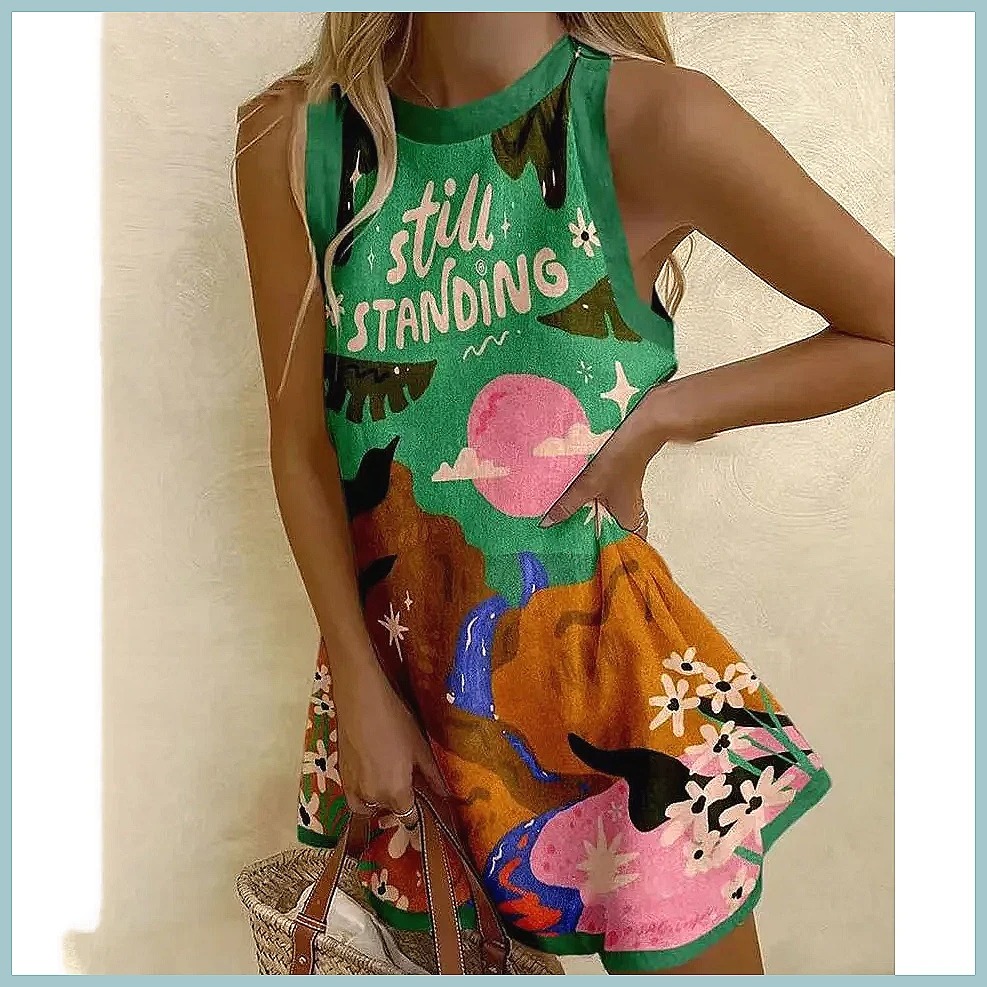 Women's Pineapple Print Sleeve - Dresses ulasan dan harga