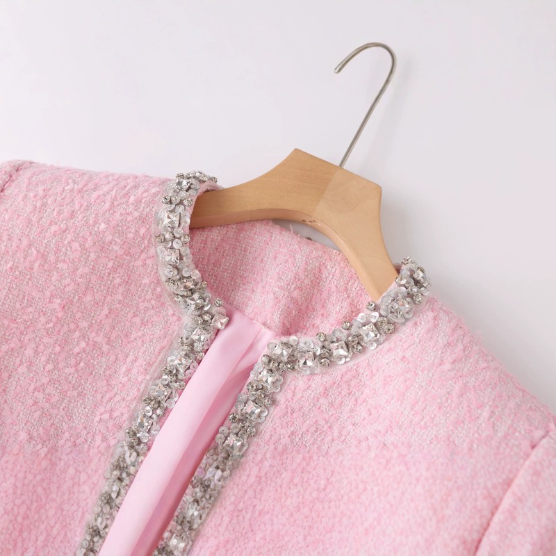 Premium Pink Tweed Women Two-P - Tweed Two Piece Blazer Dress ulasan dan harga
