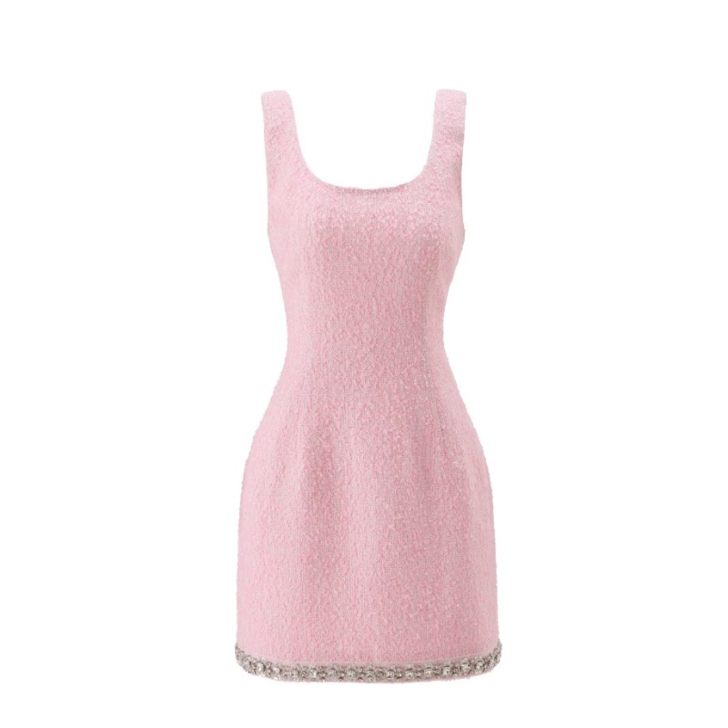 Premium Pink Tweed Women Two-P - Tweed Two Piece Blazer Dress ulasan dan harga