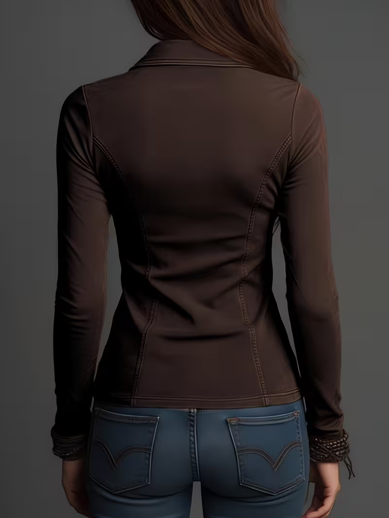 Women's Slim Fit Lapel Shirt,  - Blouses ulasan dan harga