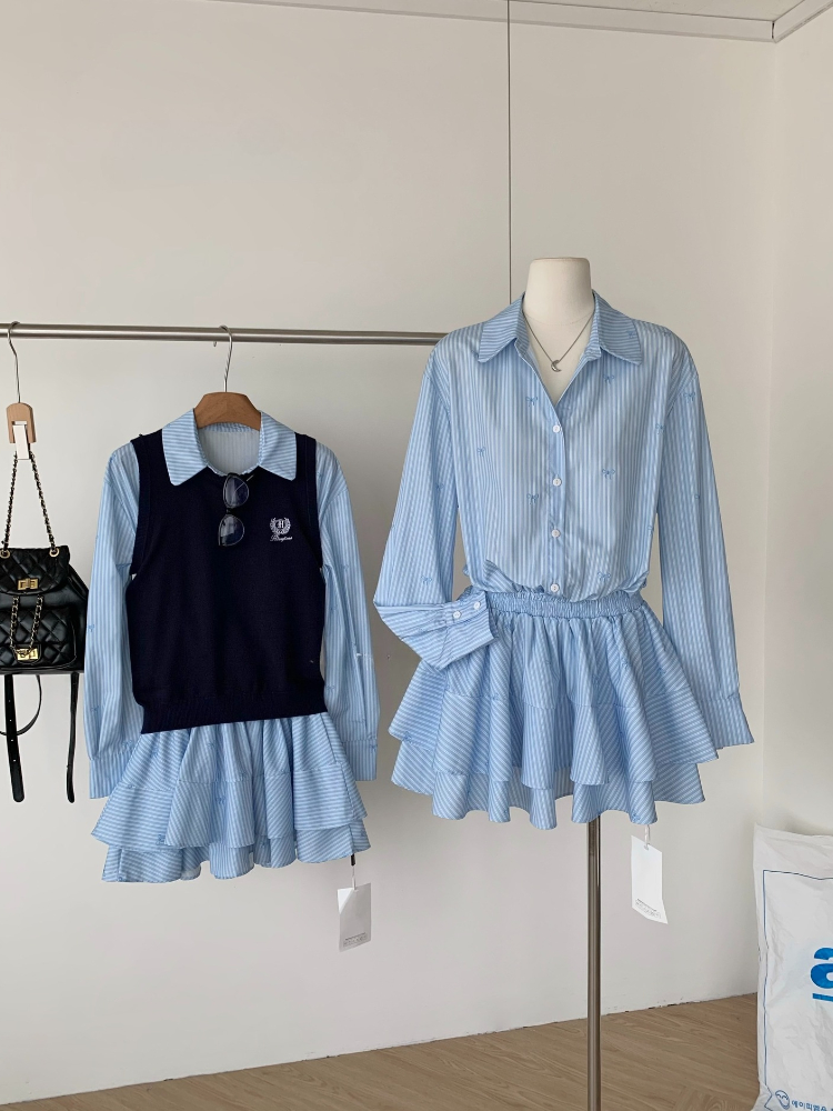 Spring Autumn Korean Fashion C - Korean Style A Line Shirt Dress ulasan dan harga