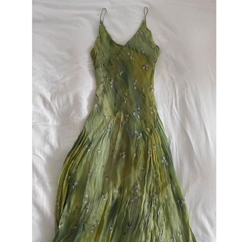 2025 New Vintage Elegant Frenc - French Vintage Floral Midi Dress ulasan dan harga