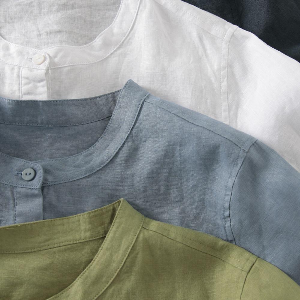 Outlet Japanese Style Linen Sh - Casual Loose Linen Shirt Dress ulasan dan harga