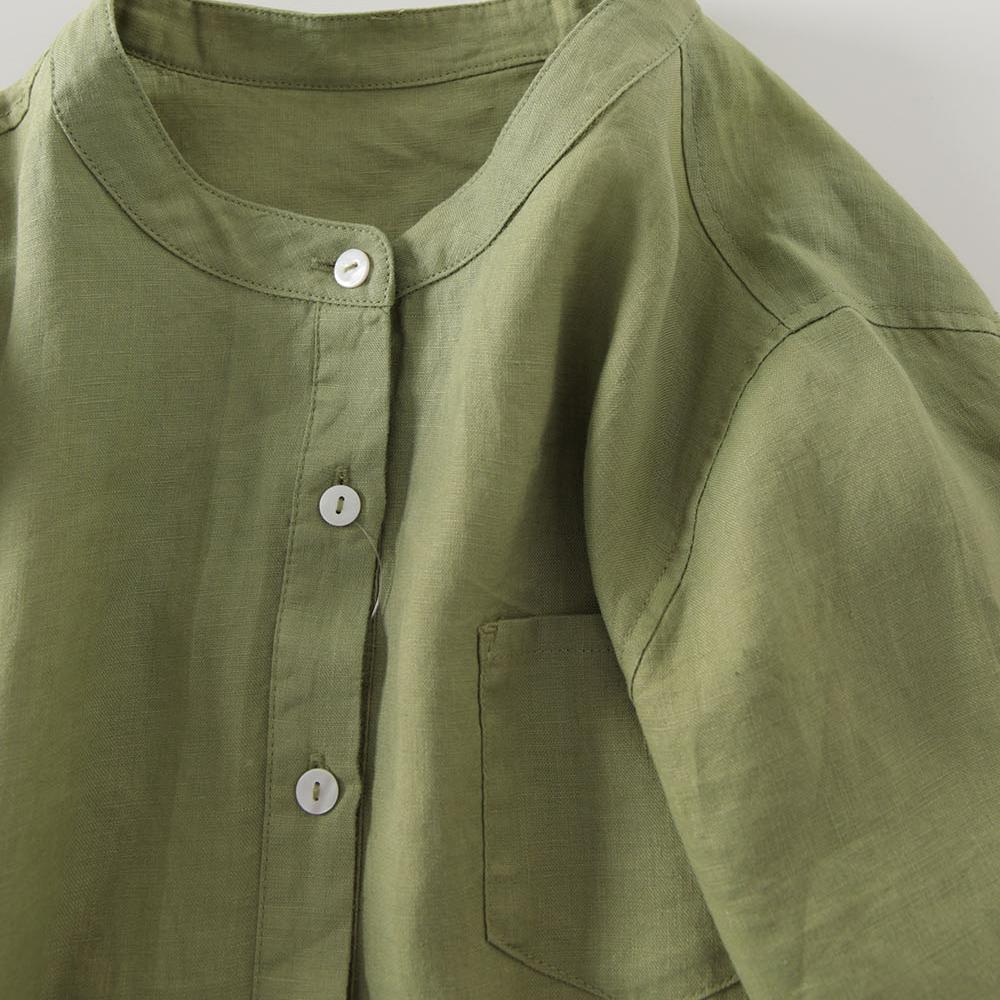 Outlet Japanese Style Linen Sh - Casual Loose Linen Shirt Dress ulasan dan harga
