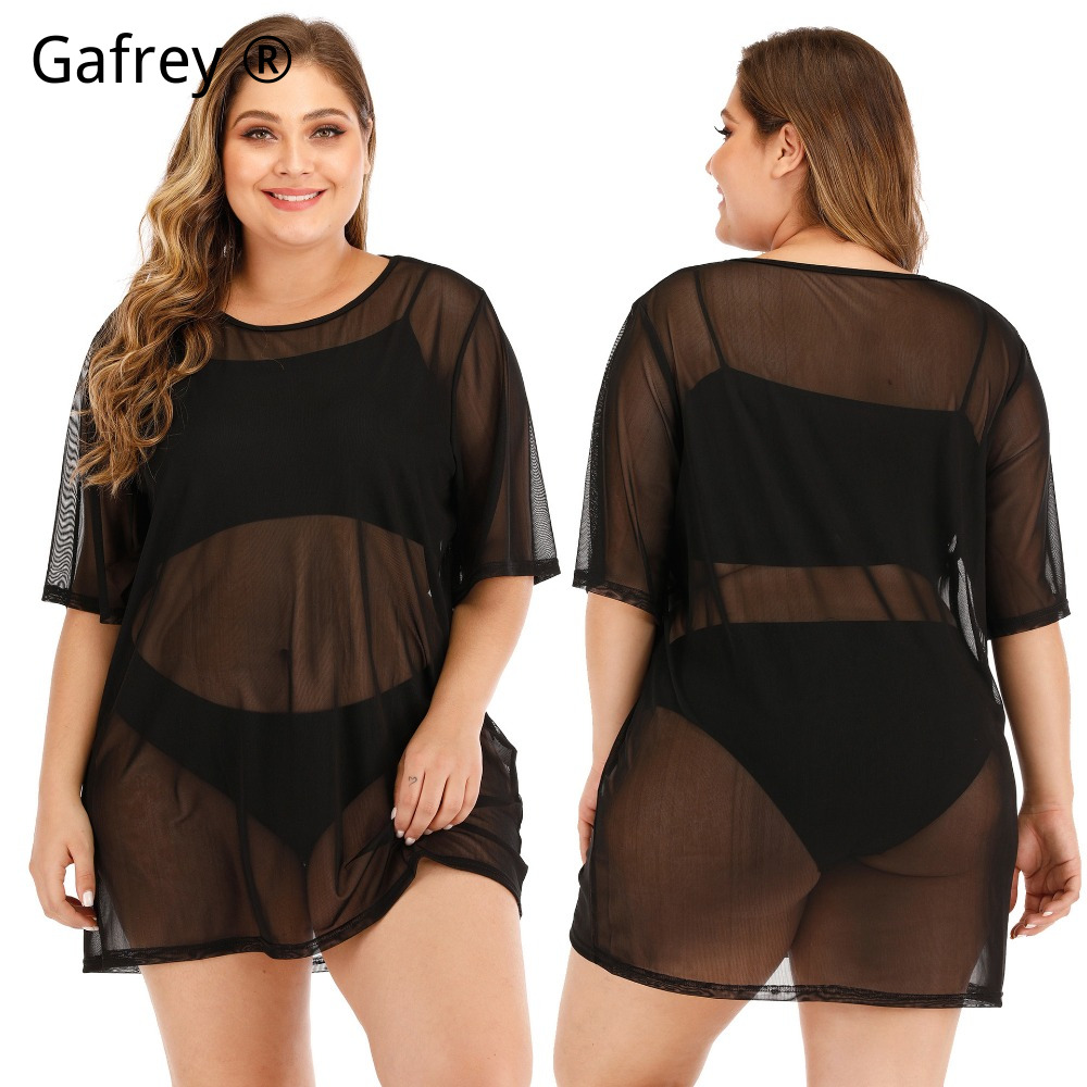 Plus Size Sexy Mesh Beach Dres - Sexy Mesh Sheer Bodycon Dress ulasan dan harga