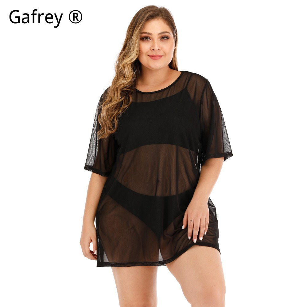 Plus Size Sexy Mesh Beach Dres - Sexy Mesh Sheer Bodycon Dress ulasan dan harga