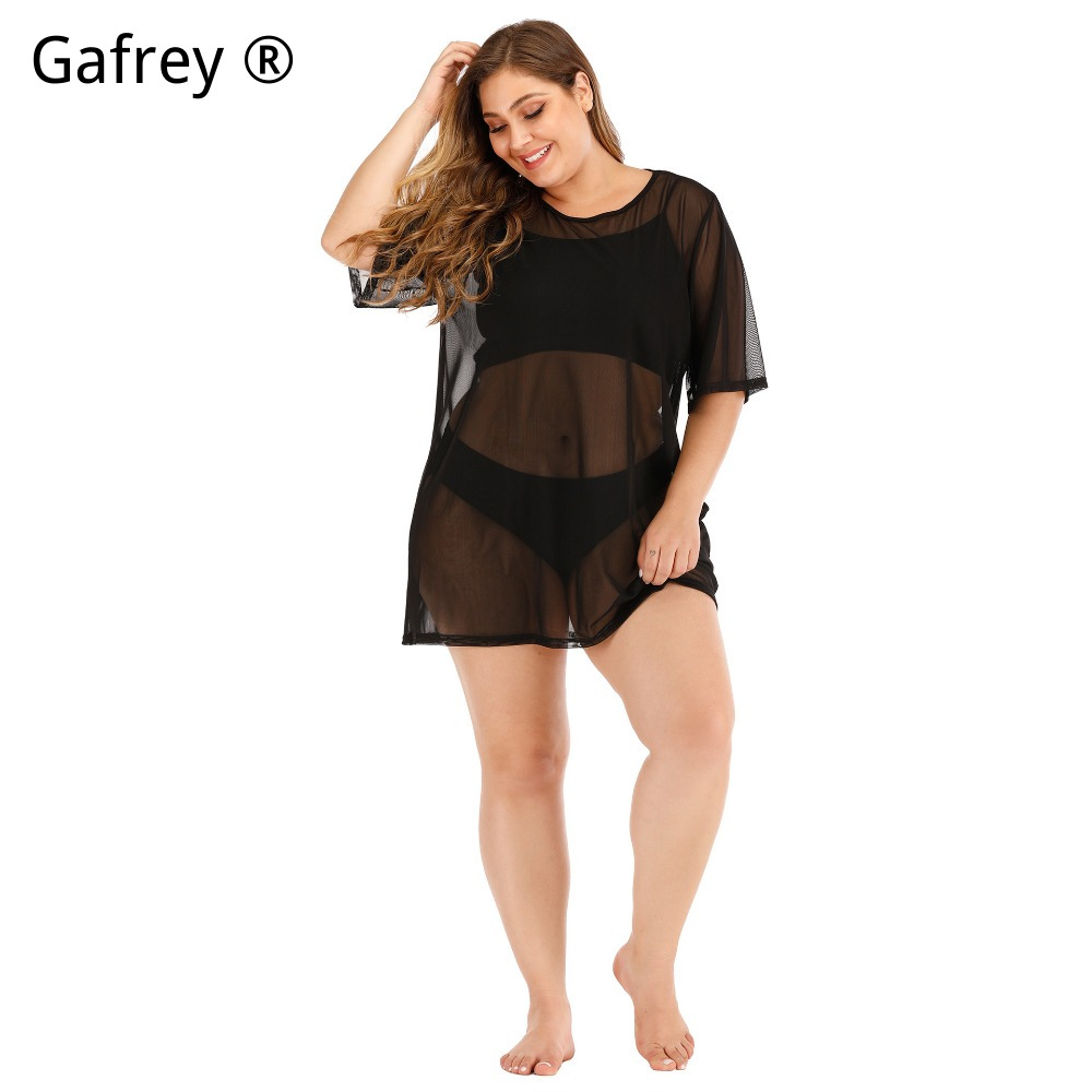 Plus Size Sexy Mesh Beach Dres - Sexy Mesh Sheer Bodycon Dress ulasan dan harga