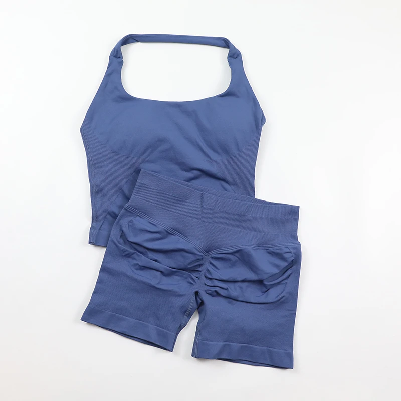 Seamless Yoga Set Womens Backl - Seamless Ribbed Workout Tank Top ulasan dan harga
