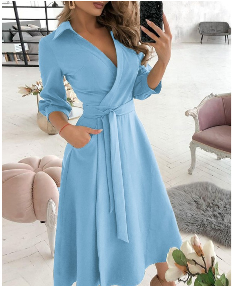 Women Print Dress Sexy V-Neck  - French Vintage Floral Midi Dress ulasan dan harga