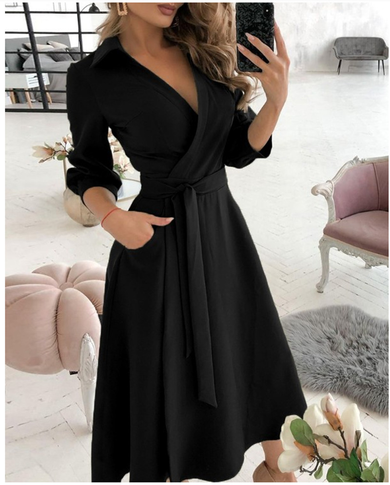 Women Print Dress Sexy V-Neck  - French Vintage Floral Midi Dress ulasan dan harga