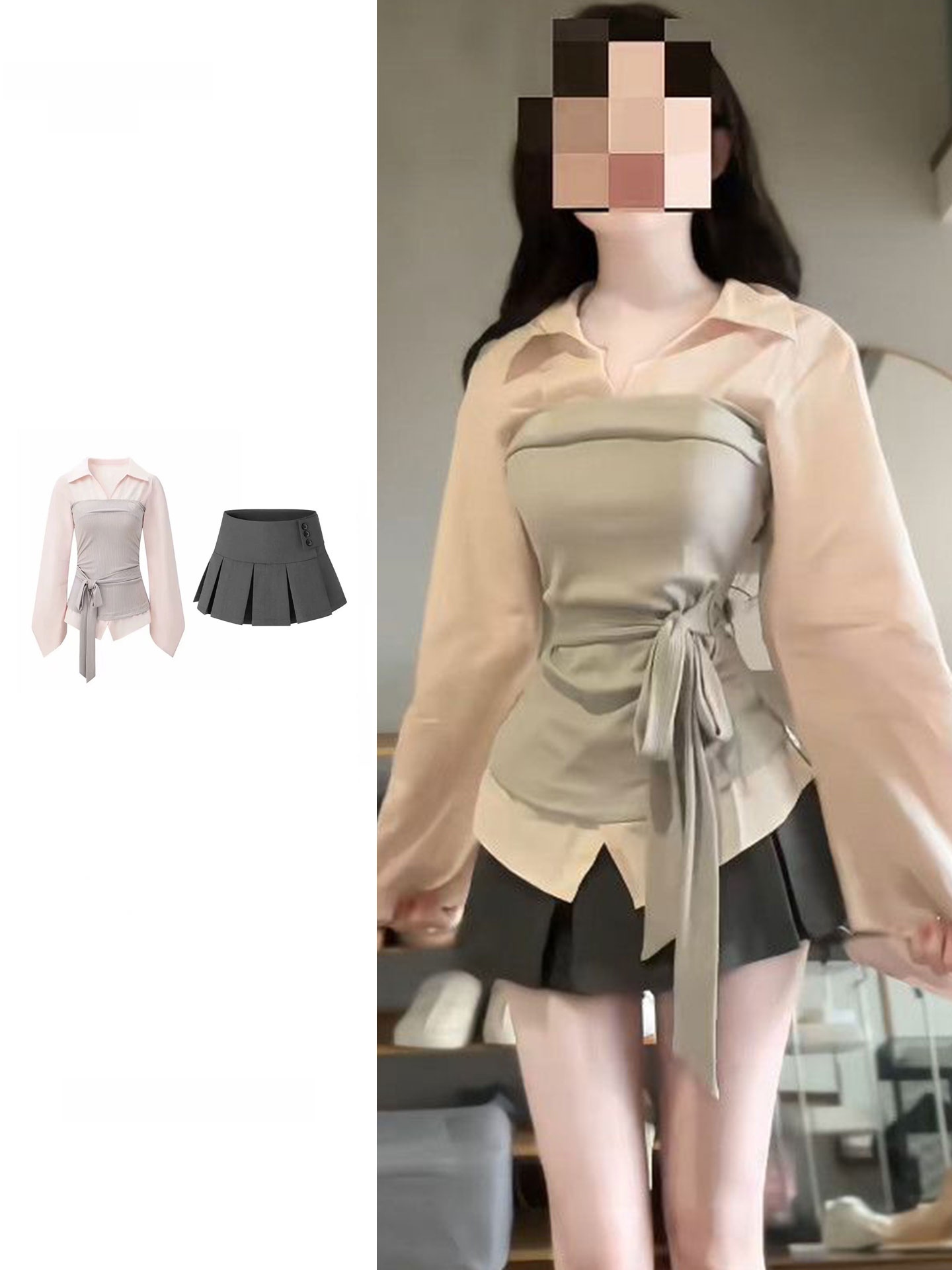 Women's plus Size Korean Style - Korean Style A Line Shirt Dress ulasan dan harga