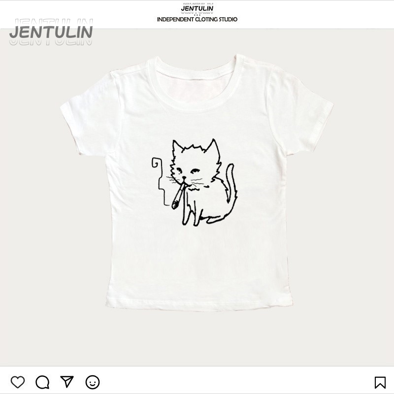 Korea Style Y2k 90s Crop Top H - Y2K Graphic Baby Tee Crop ulasan dan harga