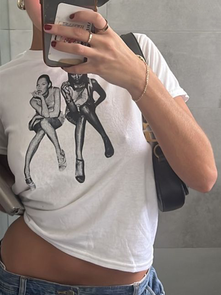 Aesthetic Summer Baby Tee Stre - Y2K Graphic Baby Tee Crop ulasan dan harga