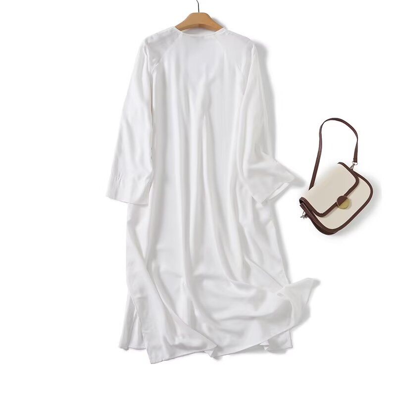 Dave&Di Moroccan Retro Linen L - Casual Loose Linen Shirt Dress ulasan dan harga