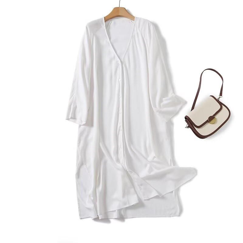 Dave&Di Moroccan Retro Linen L - Casual Loose Linen Shirt Dress ulasan dan harga