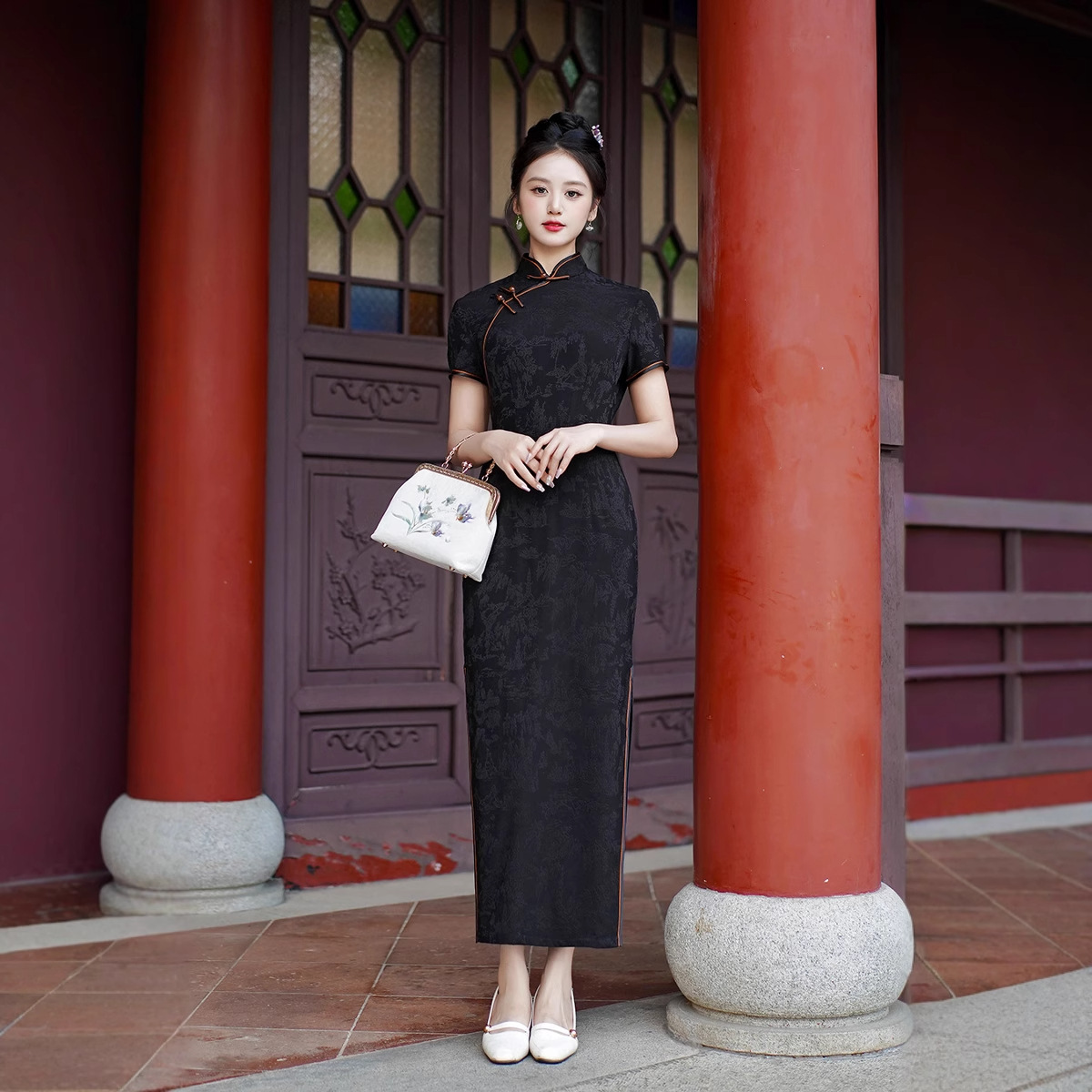 New Cheongsam Long Dress Tempe - Dresses ulasan dan harga