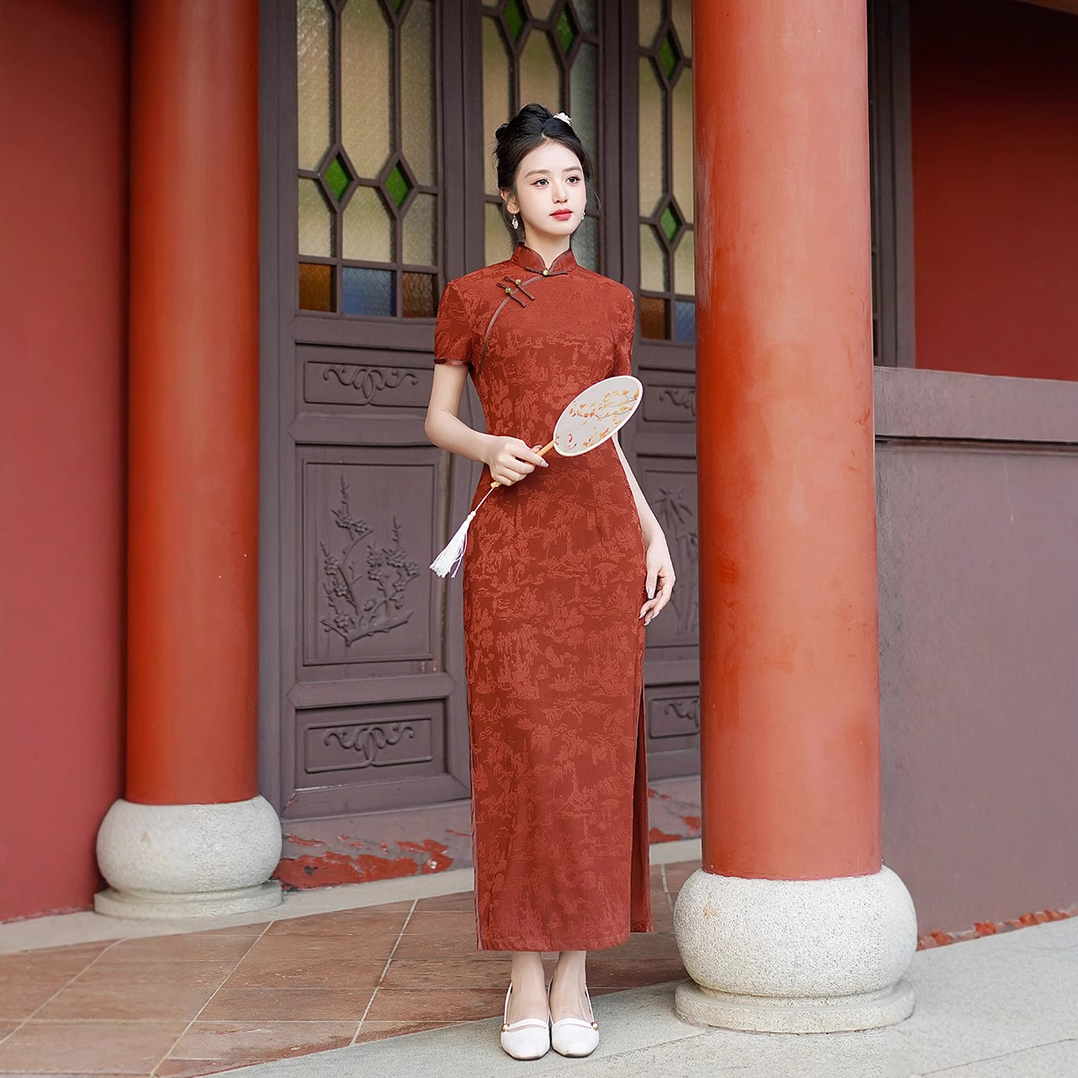 New Cheongsam Long Dress Tempe - Dresses ulasan dan harga